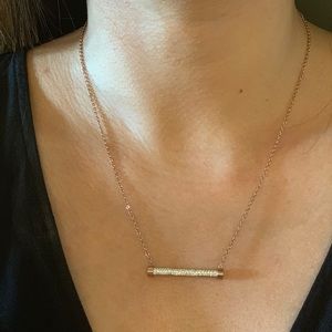 Modern Gold Rhinestone Bar Necklace